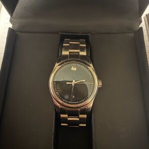 Movado Black Dial with Silver Bracelet Men's Watch